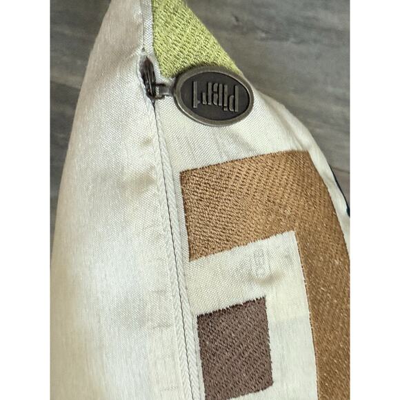 Pier One Mid Century Modern Pillow Geometric Mod Square Abstract Art Deco Retro - Picture 2 of 7